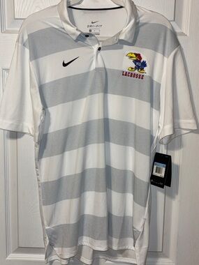 NWT University of Kansas Jayhawks Nike DriFit polo
